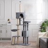 104" Tall Cat Tree for Indoor Cats,Multi-Level Cat Tower, Cat Condo with 3 Perches, 2 Caves, Basket, Scratching Board, Cat Climbing Stand for Cat Play - 2 of 4