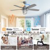 Sofucor Ceiling Fans with Lights and Remote Dimmable Quiet Ceiling Fans with Lights with Adjustable Drop Bar Cement for Bedroom Living Room Apartment - 2 of 4