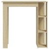vidaXL Bar Table with Shelf Sonoma Oak 40.2 in.x19.7 in.x40.7 in. Engineered Wood - 3 of 4