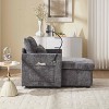 Vynxaria Multifunctional Lazy Single Recliner Sofa - Chenille Fabric, Built-in Phone Stand, Hidden Storage, Side Pockets for Small Living Room/Bedroom - 3 of 4