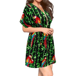 HAPPY BAY Women's Summer Loose mini Beachwear Bathing Suit Short Flowy Swimsuit Cover ups Tops X-Large-XX-Large Black Tree - 1 of 4