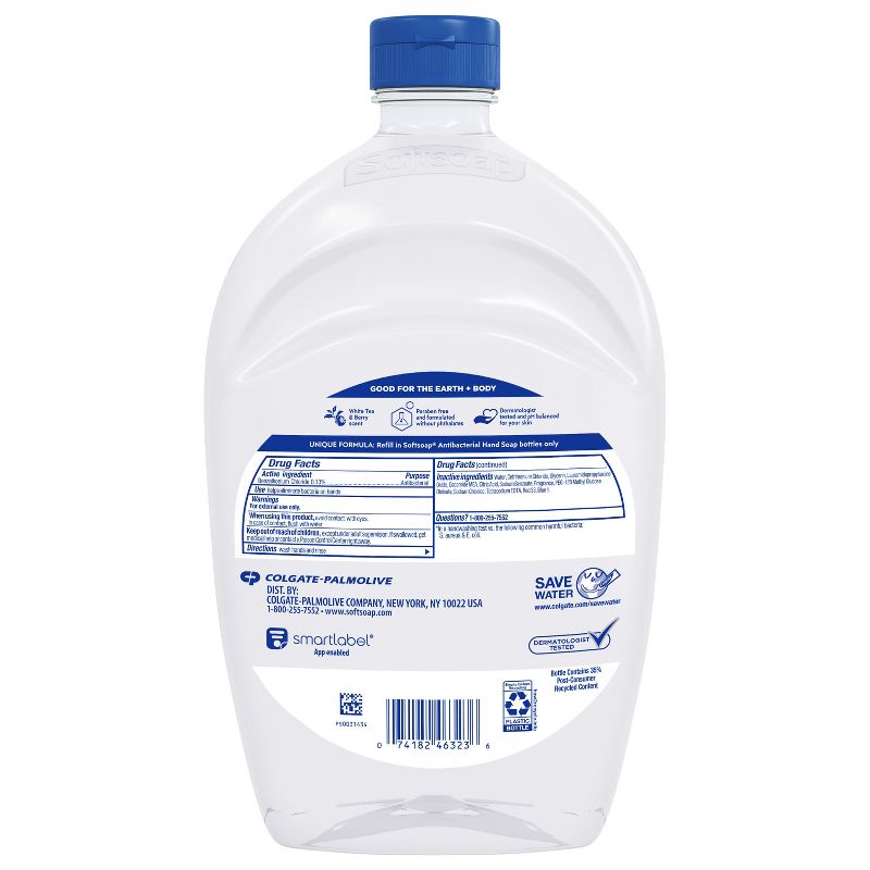 Softsoap Antibacterial Liquid Hand Soap Refill - White Tea &#38; Berry - 50 fl oz, 3 of 12