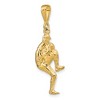 Black Bow Jewelry 14k Yellow Gold 3D Baseball Pitcher Pendant - 4 of 4