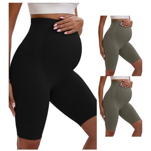INSPIRE CHIC 3 Packs Women's Maternity High Waist Soft Belly Support Butt Lifters Thigh Slimmers - 1 of 4