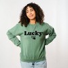 Simply Sage Market Women's Graphic Sweatshirt Lucky With Heart And Clover - 2 of 4