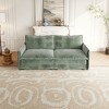 Corduroy Fabric 2-Seater Loveseat Sofa Couch with Deep Seat and 2 Pillows for Living Room, Bedroom - 3 of 4