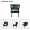 Eustacio Comtemperary Tufted  back Vegan Leather Accent Side Chair with metal legs  | Karat Home - 3 of 4