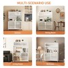 Ridstar 64.06 in. H Modern Tall Storage Cabinet with Glass Doors & Adjustable Shelves For Kitchen & Living Room-White - 3 of 4