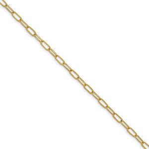 Chisel Stainless Steel Yellow IP-plated Elongated Open Link Paperclip 6.5" Bracelet with 1" Ext. - 1 of 2