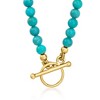 Ross-Simons 3.5-4mm Turquoise Bead Charm-Compatible Toggle Necklace in 18kt Gold Over Sterling - 3 of 4