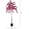6FT Artificial Bougainvillea Tree, Realistic Flowering Faux Plant, Black Plastic Pot, Indoor Decor-- Frevyn - 4 of 4