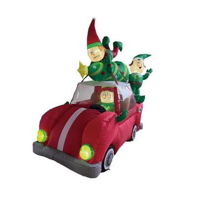 Celebrations - LED - Animated Elf Christmas Tree Delivery Truck - Inflatable - 6.5 ft.