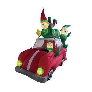 Celebrations - LED - Animated Elf Christmas Tree Delivery Truck - Inflatable - 6.5 ft. - 1 of 1