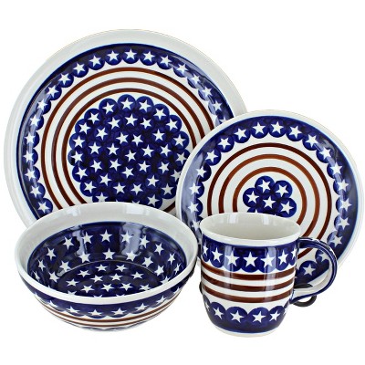 Blue Rose Polish Pottery Zaklady Dinnerware (16 PC)