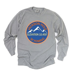 Simply Sage Market Women's Jackson Hole Ski Resort Long Sleeve Garment Dyed Tee - 1 of 4
