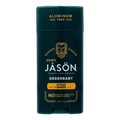 Jason Men's Citrus Ginger Aluminum Free Deodorant Stick - 2.5 oz