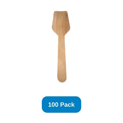Perfect Stix 3.5" Wooden Tasting Spoon Square End Home Compostable - Pack of 100
