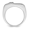 Black Bow Jewelry Mens Sterling Silver 1/2 Ctw White & Black Diamond Flat Top 11mm Band - 2 of 4