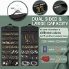 Double-Sided Rotating Jewelry Organizer with Zippered Pockets, Wall Mount Canvas Hanger for Necklaces & Earrings, Dark Grey - 4 of 4