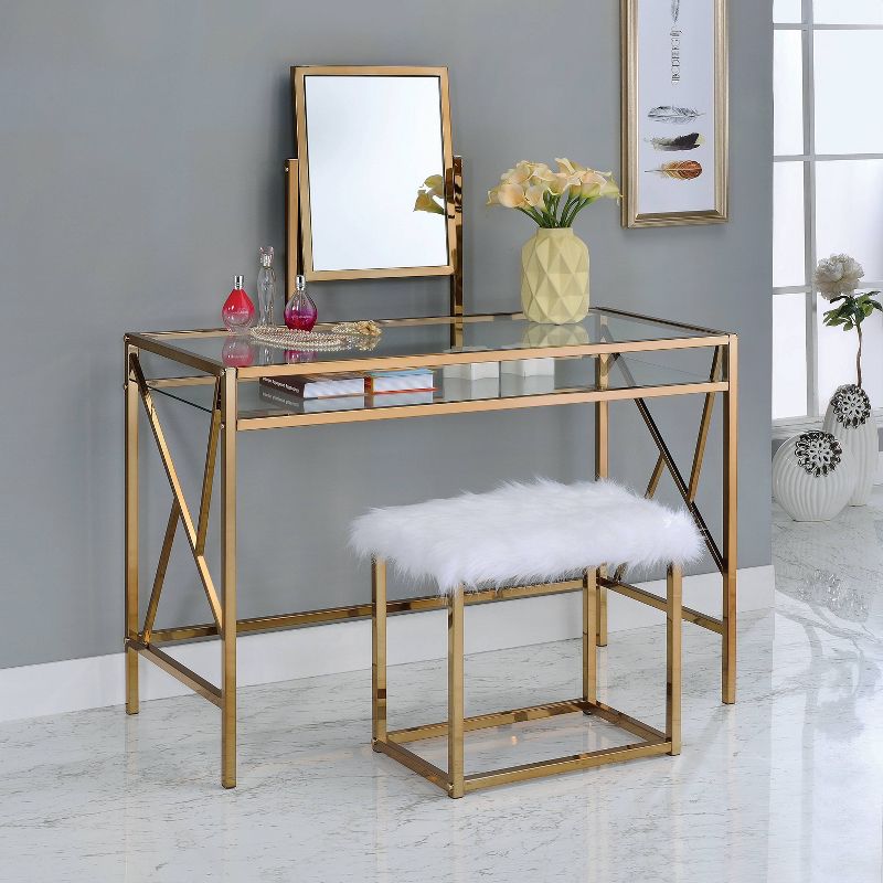 24/7 Shop At Home Burdette Contemporary Vanity Table Set  , 3 of 6