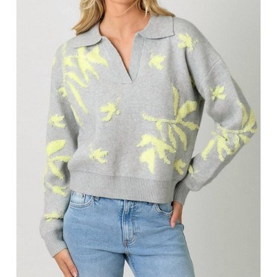 Women's Floral Pullover Sweater - mystree