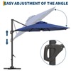 10FT Outdoor Cantilever Umbrella Patio Umbrella Market Sun Shade Windproof Offset Umbrella with 360-Degree Rotation for Garden Pool Deck BackYard - 3 of 4
