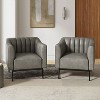 Carsten Industry 30" Wide Faux Leather Chair with Metal Leg Set Of 2| HULALA HOME - 2 of 4