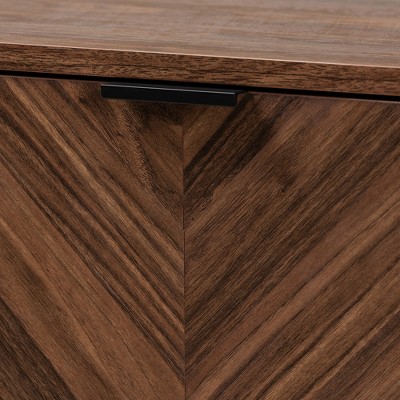 Sadia 31.5'' Walnut Brown Wood Storage Cabinet with Adjustable Shelving