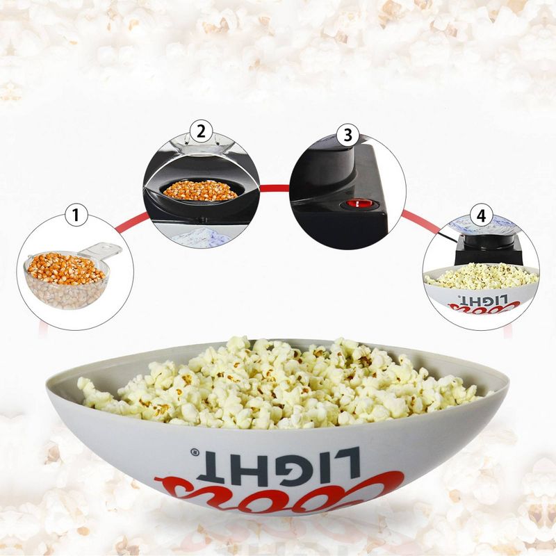 Coors Light Hot Air Popcorn Maker Air-Popper with Football Serving Bowl, 6 of 8