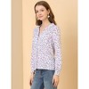 INSPIRE CHIC Women's Vintage Notched Lapel Long Sleeve Printed Button Down Tops - 4 of 4
