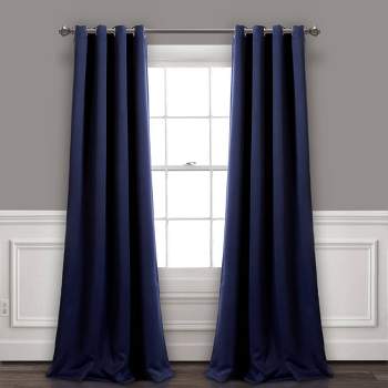 Set of 2 Insulated Grommet Top Blackout Curtain Panels - Lush Décor