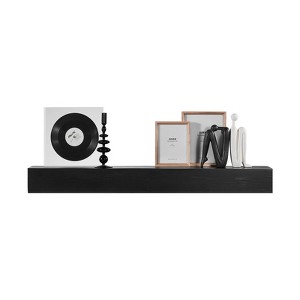 VEVOR Fireplace Mantel, 48" x 8" x 5", 50 lbs Weight Capacity, Natural Wood Mantel for Over Fireplace, Wall Mounted Floating Farmhouse Shelf, Black - 1 of 4
