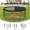 VEVOR Dog Playpen, 8 Panels Foldable Metal Dog Exercise Pen with Top Cover, 24" H Pet Fence Puppy Crate Kennel with Ground Stakes - 3 of 4