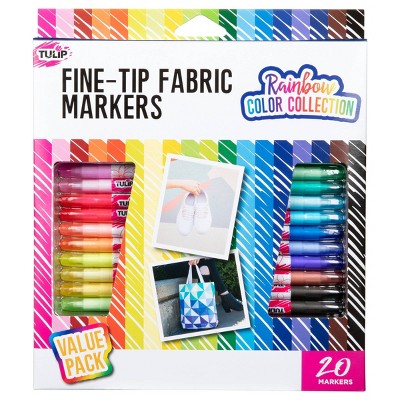 20pk Fabric Markers Fine-Tip Rainbow Color Collection - Tulip Color