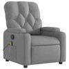vidaXL Light Gray Fabric Massage Recliner Chair-Manual Reclining Armchair with Vibration, Cup Holders - 3 of 4