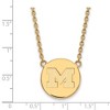 Black Bow Jewelry 14k Yellow Gold Plated Sterling Silver Michigan Wolverines NCAA Necklace 18 Inch - 2 of 4