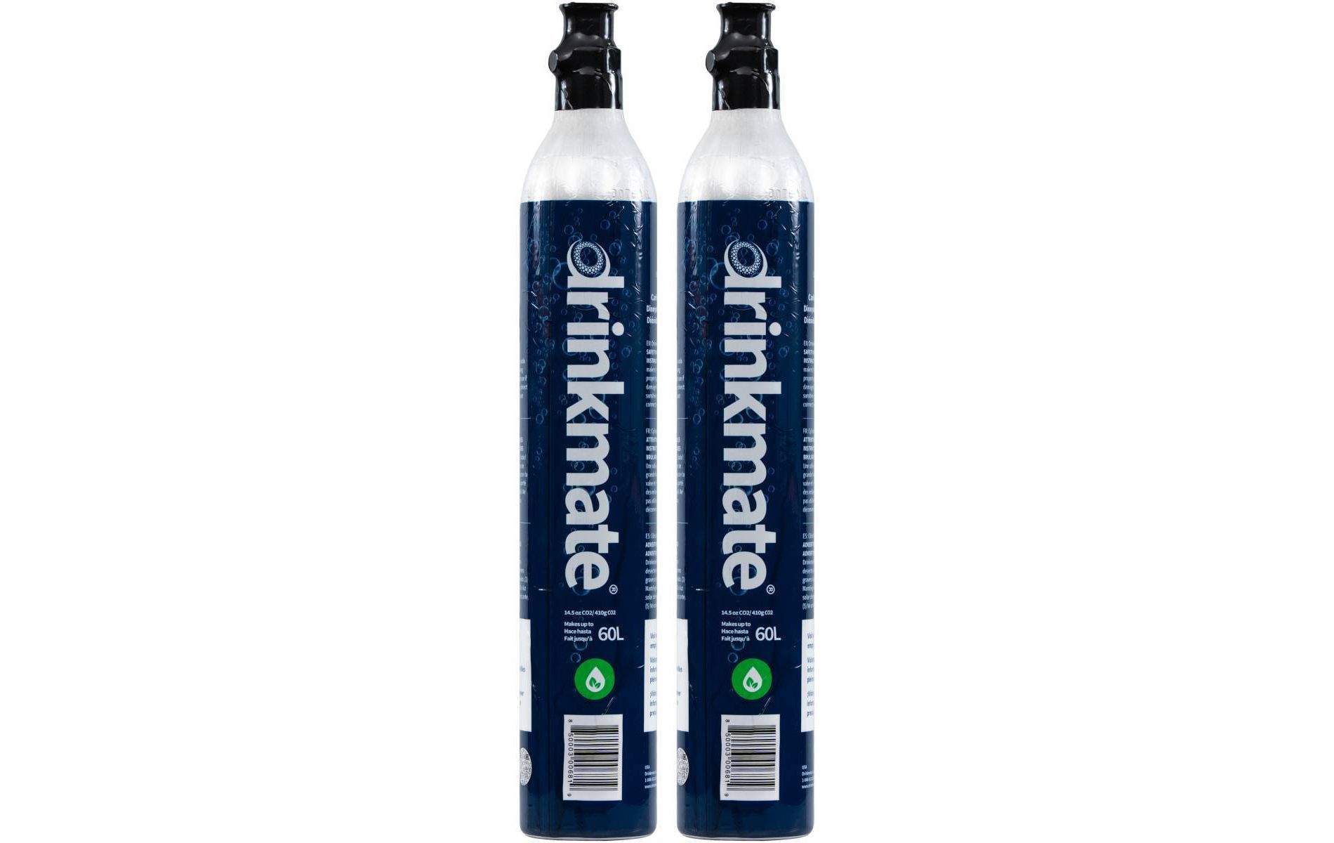Drinkmate 60L CO2 Refill Cylinders (14.5oz)- Twin Pack: Aluminum Carbon Dioxide Cartridges, Drinkmate Exchange Compatible