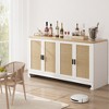 61" Sideboard Buffet Cabinet, Rattan Coffee Bar Cabinet, Entryway Console Table, Multifunctional TV Stand, Floor Cupboard Cabinet for Kitchen - 2 of 4
