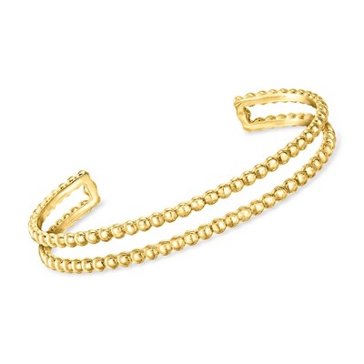 Pure Collection by Ross-Simons 18kt Gold Vermeil 2-Row Bead Cuff Bracelet