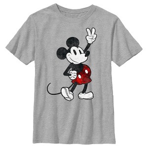 Boy's Disney Mickey Mouse Retro Peace Sign T-Shirt - 1 of 4