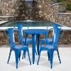 Emma and Oliver Commercial Grade 24" Round Metal Indoor-Outdoor Table Set with 4 Cafe Chairs - 2 of 4