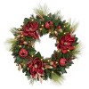 30-inch Artificial Holiday Pre-Lit LED Magnolia Wreath - 2 of 4