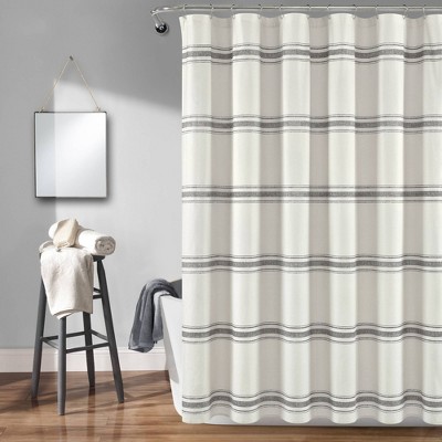 Farmhouse Striped Shower Curtain - Lush Décor