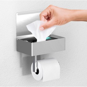 Matte Black Toilet Paper Holder - Wall Mount Modern Roll Holder for Bathroom - 1 of 4