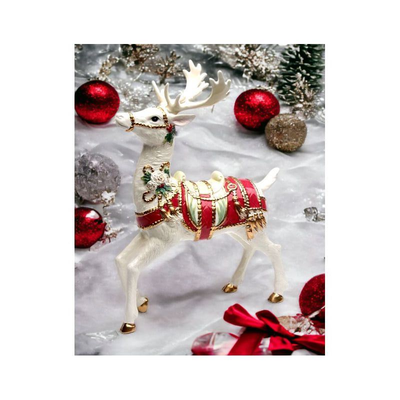 Kevins Gift Shoppe Ceramic Christmas Fantasia Standing Deer Figurine, 2 of 4