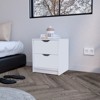 TIRAMISUBEST White Nightstand with Two Drawers, Compact Bedside Storage - 3 of 4