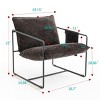 Set of 2 Modern Upholstered Armchairs, Hanging Fabric Lounge Chairs with Metal Legs and Arm Pockets for Living Room or Bedroom – Cuddlewood - 4 of 4