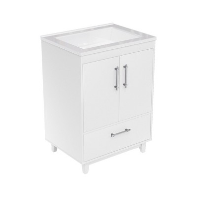 Hyleory 25" Modern Bathroom Vanity With Ceramic Basin, Undermount Sink Cabinet, Free Standing Storage Cabinet With Sink Combo Set
