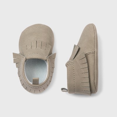 Image of Baby Girls' Crib Shoes - Cat & Jack™ Gray 0-3M