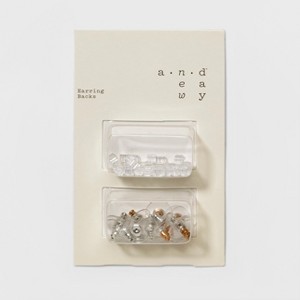 Multi Parts Rubber Disc Earring Back - A New Day™ Clear - 1 of 2